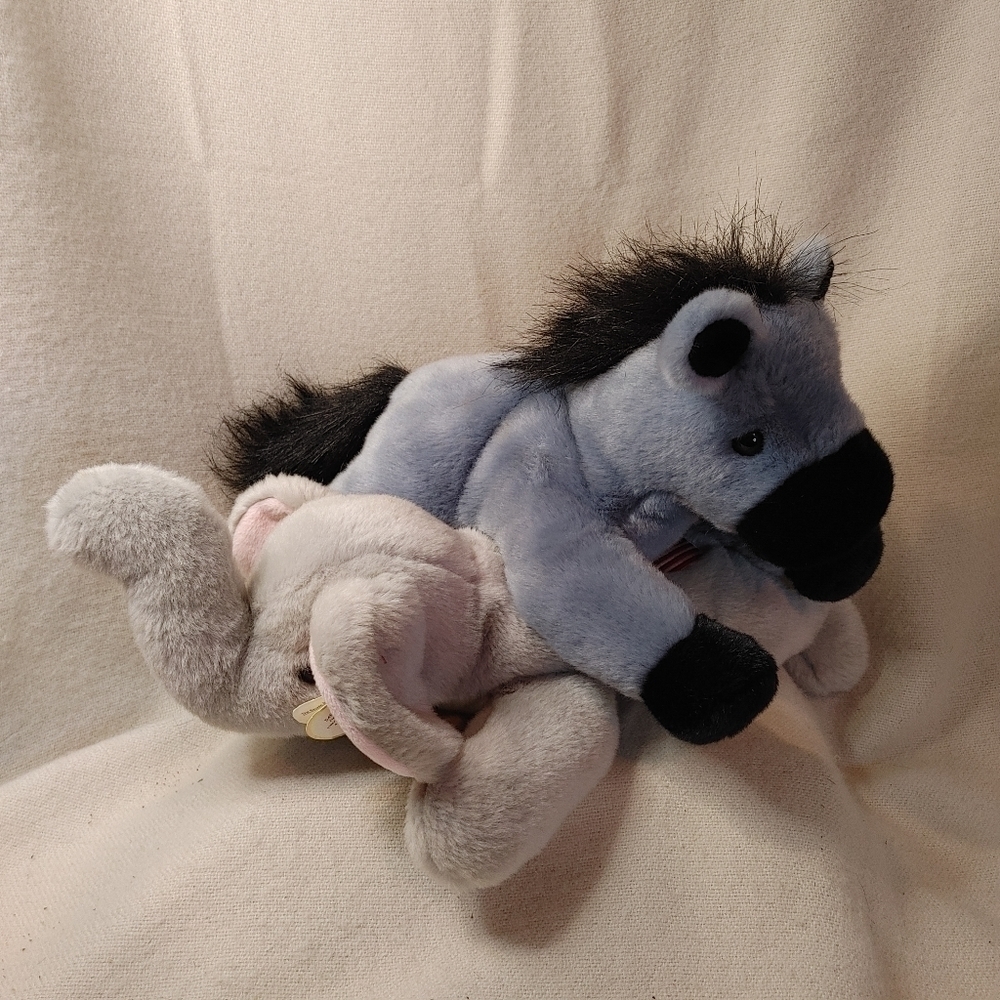 𝅺TY Beanie Buddies Collection Righty and Lefty USA American Politics
